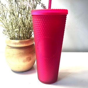 NWT, Starbucks Spring 2023 Ruby Pink Studded
Venti Soft Touch Tumbler